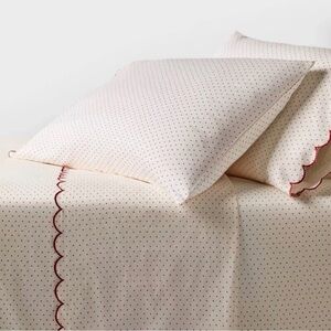 King 400 Thread Count Performance Sheet Set Ivory Printed Dot